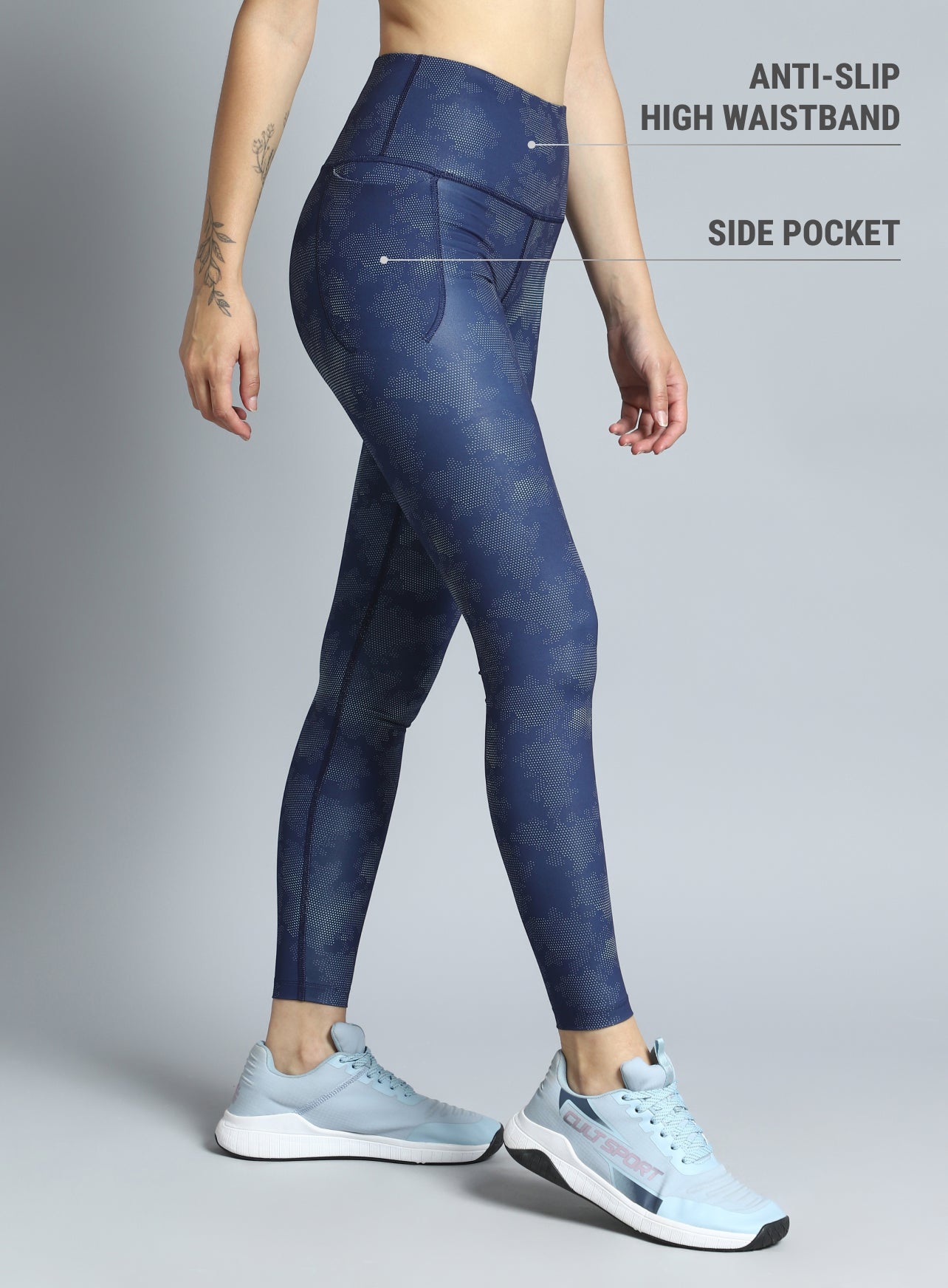 Women's Navy Dance Flow AOP COMFlex Tights