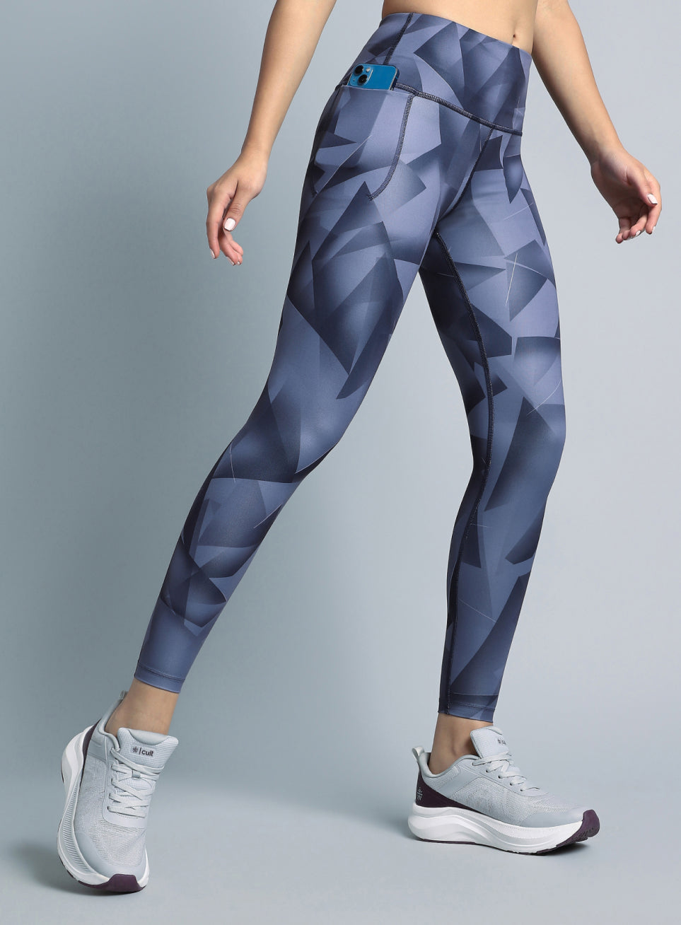 Women's Purple Feel the Beat Printed Tights