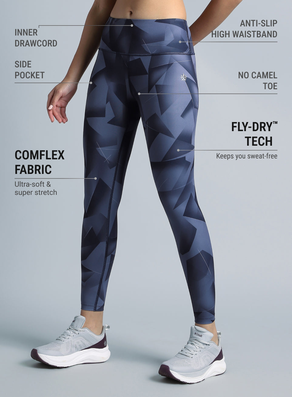 Women's Purple Feel the Beat Printed Tights