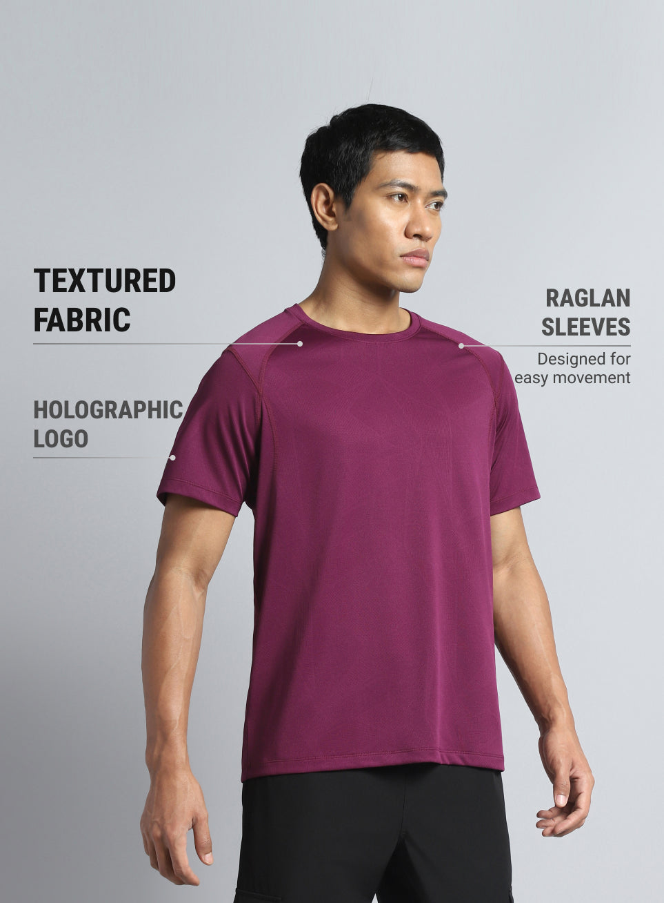 Men's Purple Power Training Sculpted T-shirt