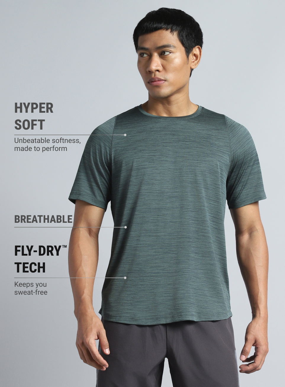 Men's D. Grey Training Elevate Sculpt T-shirt