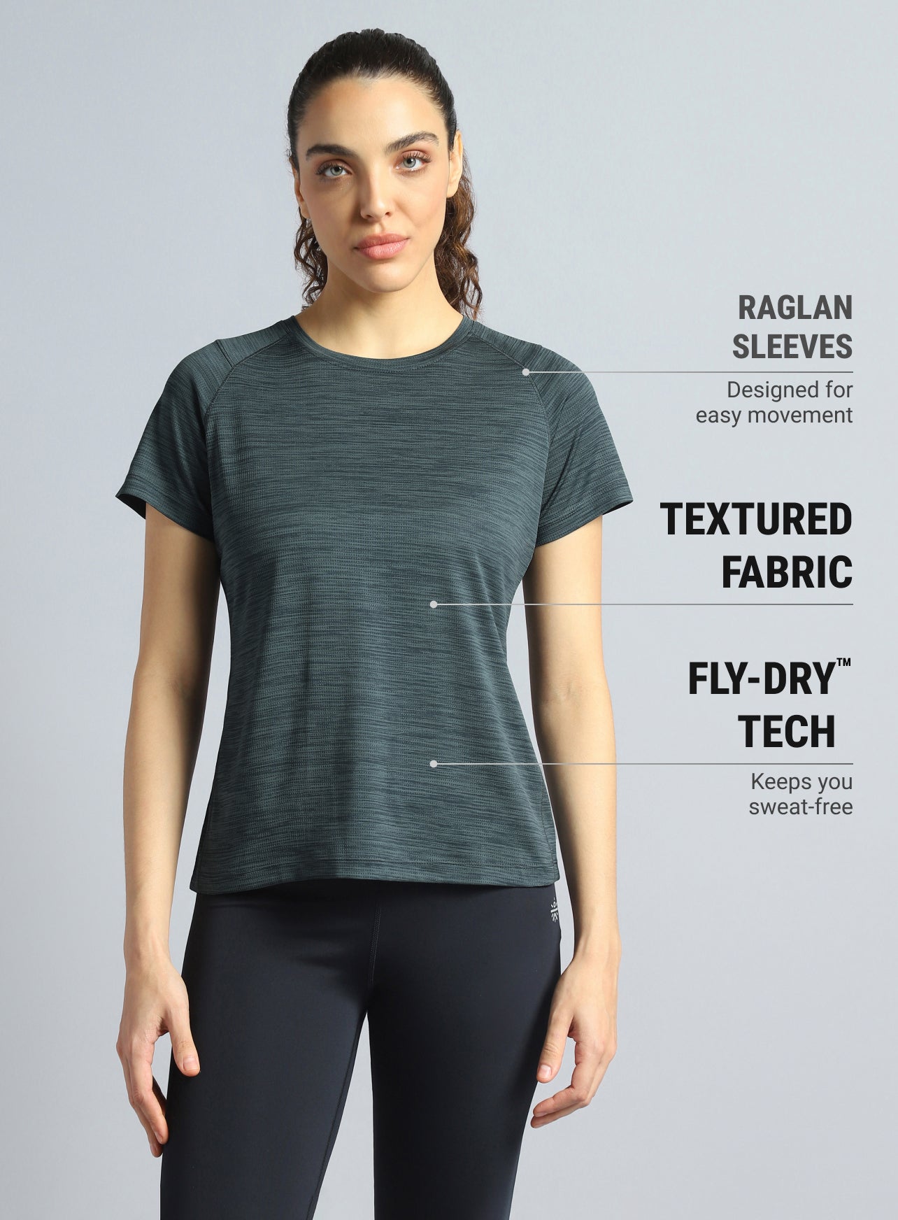 Women's Dark Grey Training Elevate Sculpt T-shirt