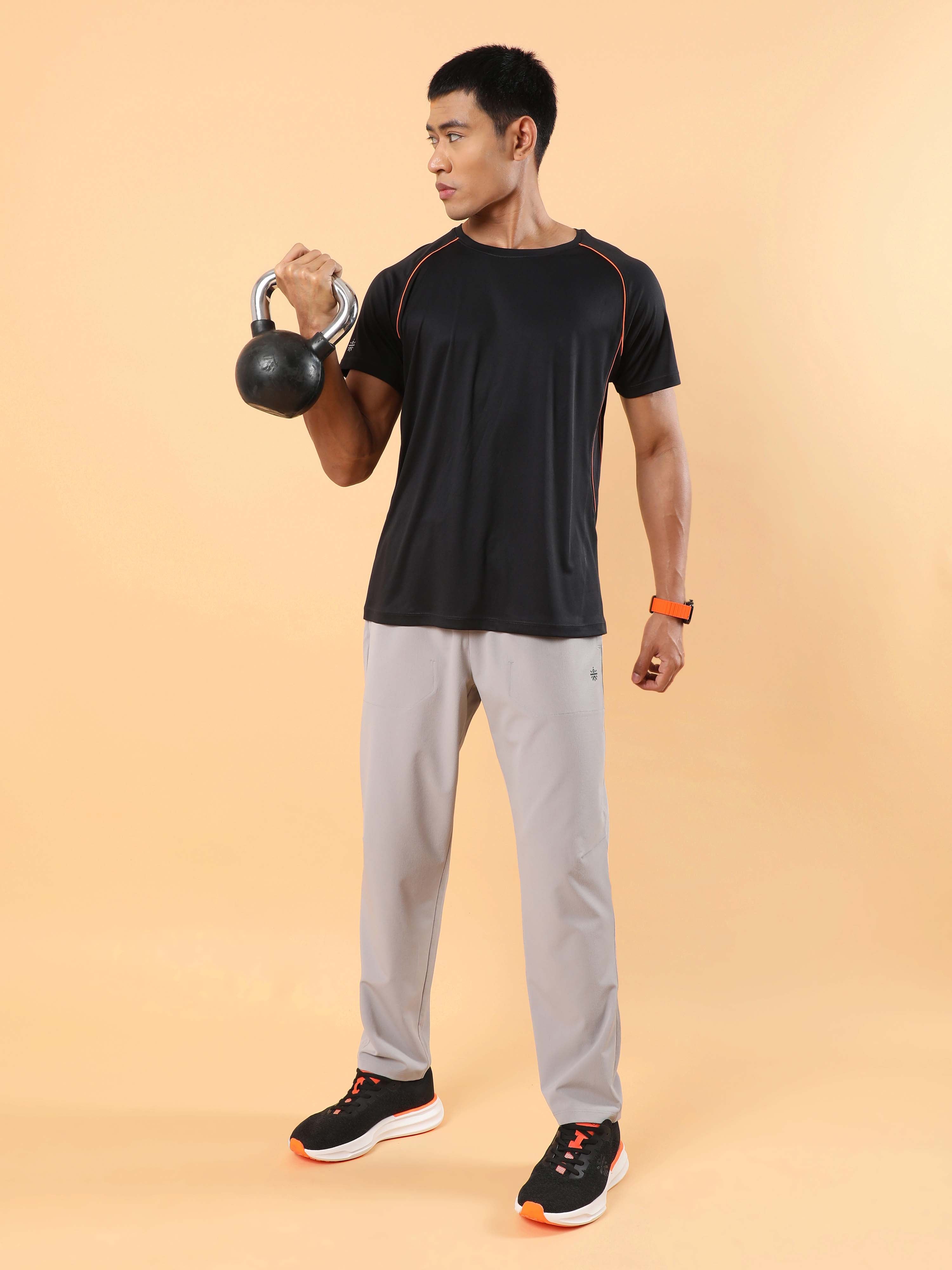 Men's Grey Training Sculpted Trackpants