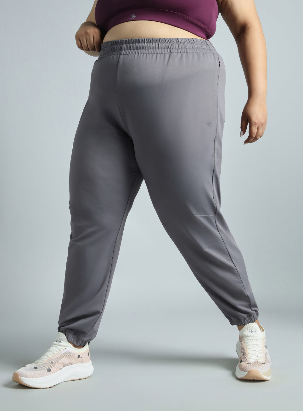 Women's Dark Grey Plus Size Everyday Essential Cotton Joggers