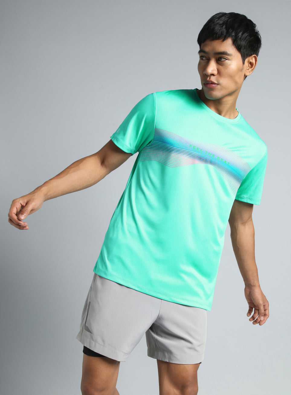 Men's Turqiose Feel the Beat Dance T-shirt