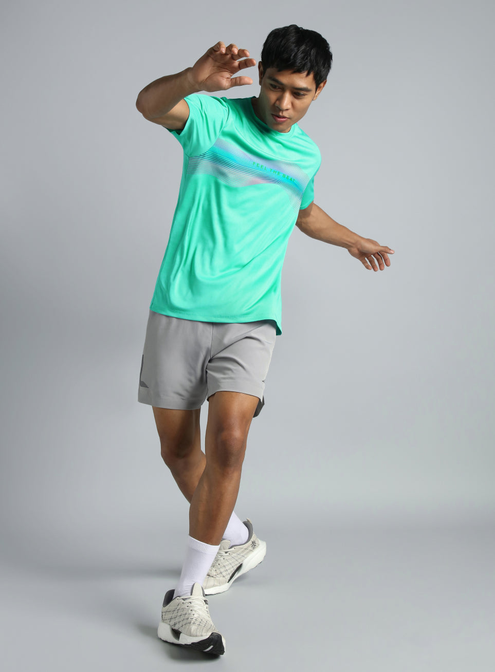 Men's Turqiose Feel the Beat Dance T-shirt