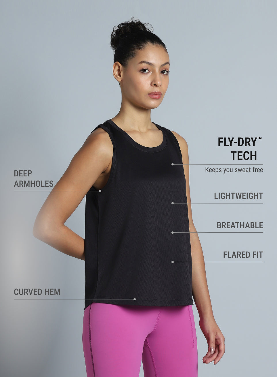 Women's Black Dance Flow Tank