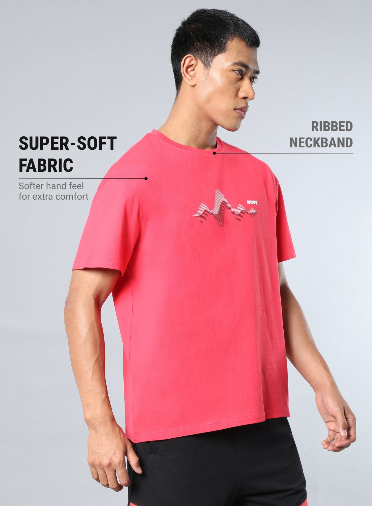Men's Coral Move to the Beat Relaxed fit T-shirt