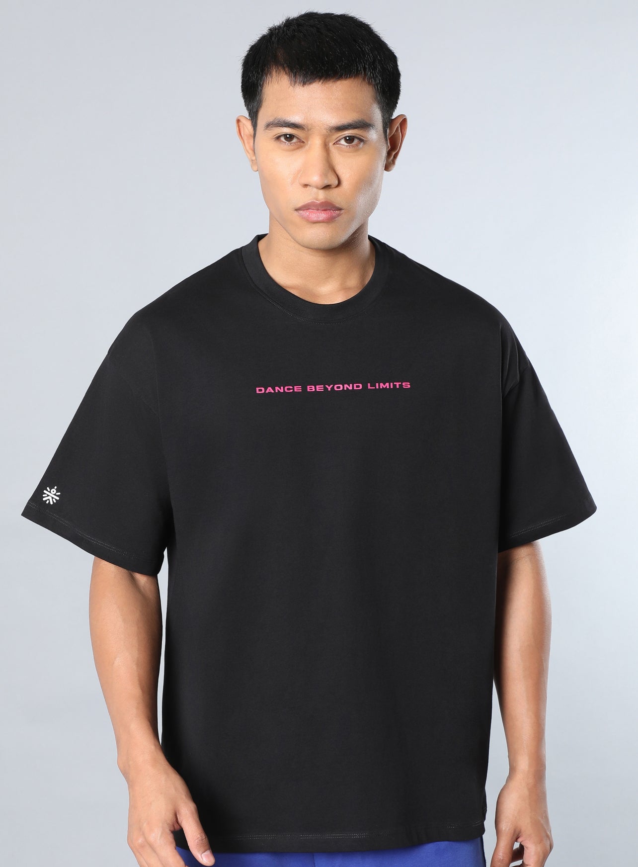 Men's Black Dance Back Print Oversized fit T-shirt