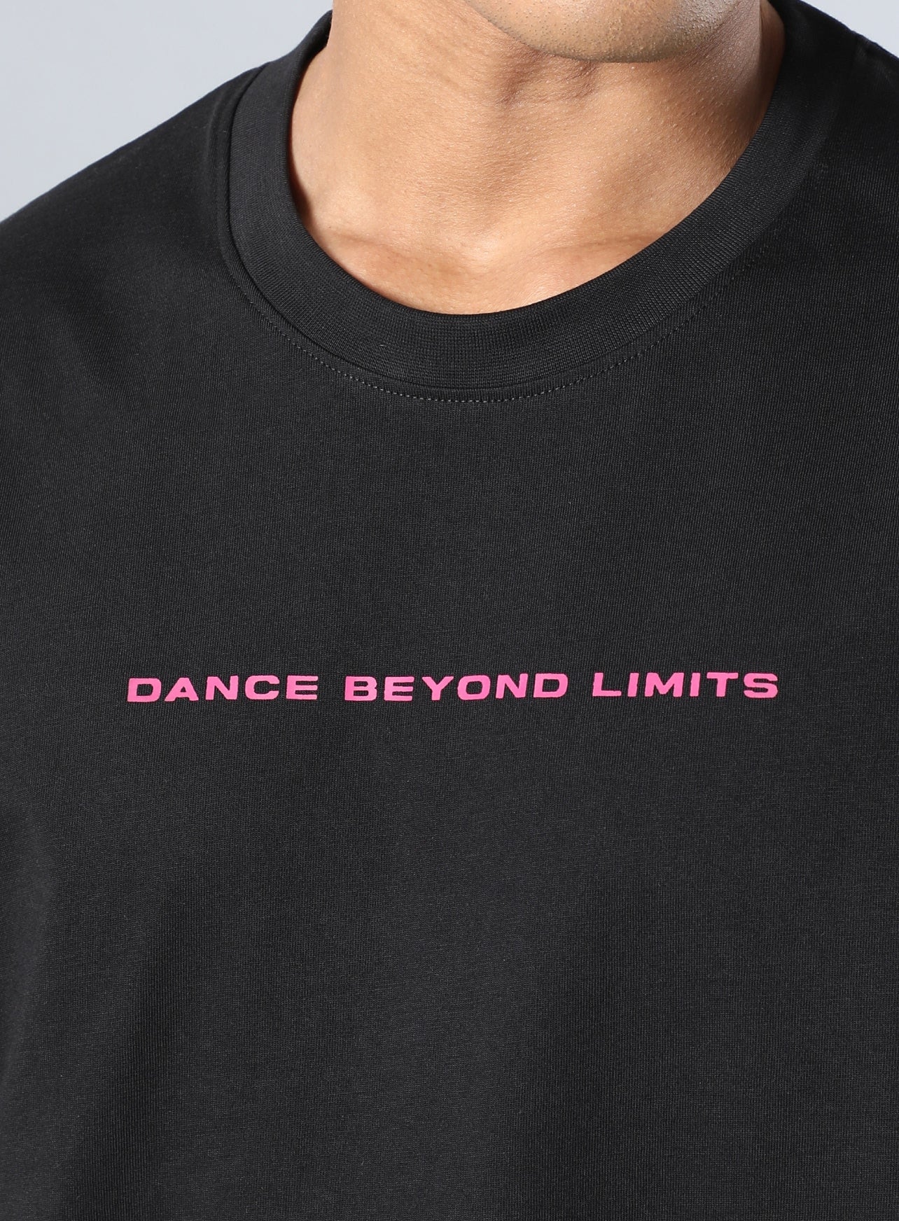 Men's Black Dance Back Print Oversized fit T-shirt