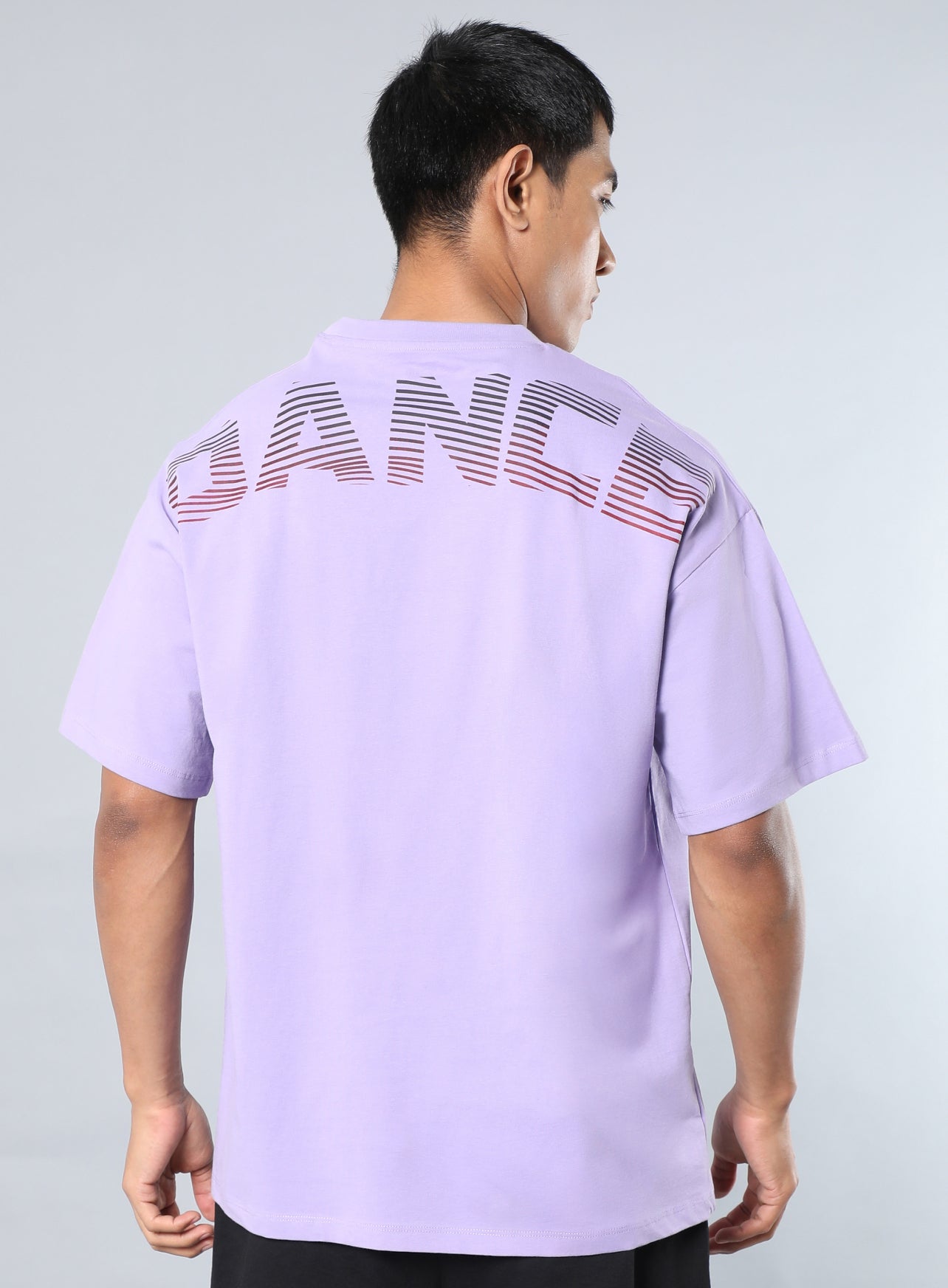 Men's Purple Dance Back Print Oversized fit T-shirt