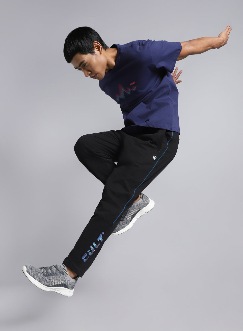 Men's Black Dance Brand Carrier Trackpants