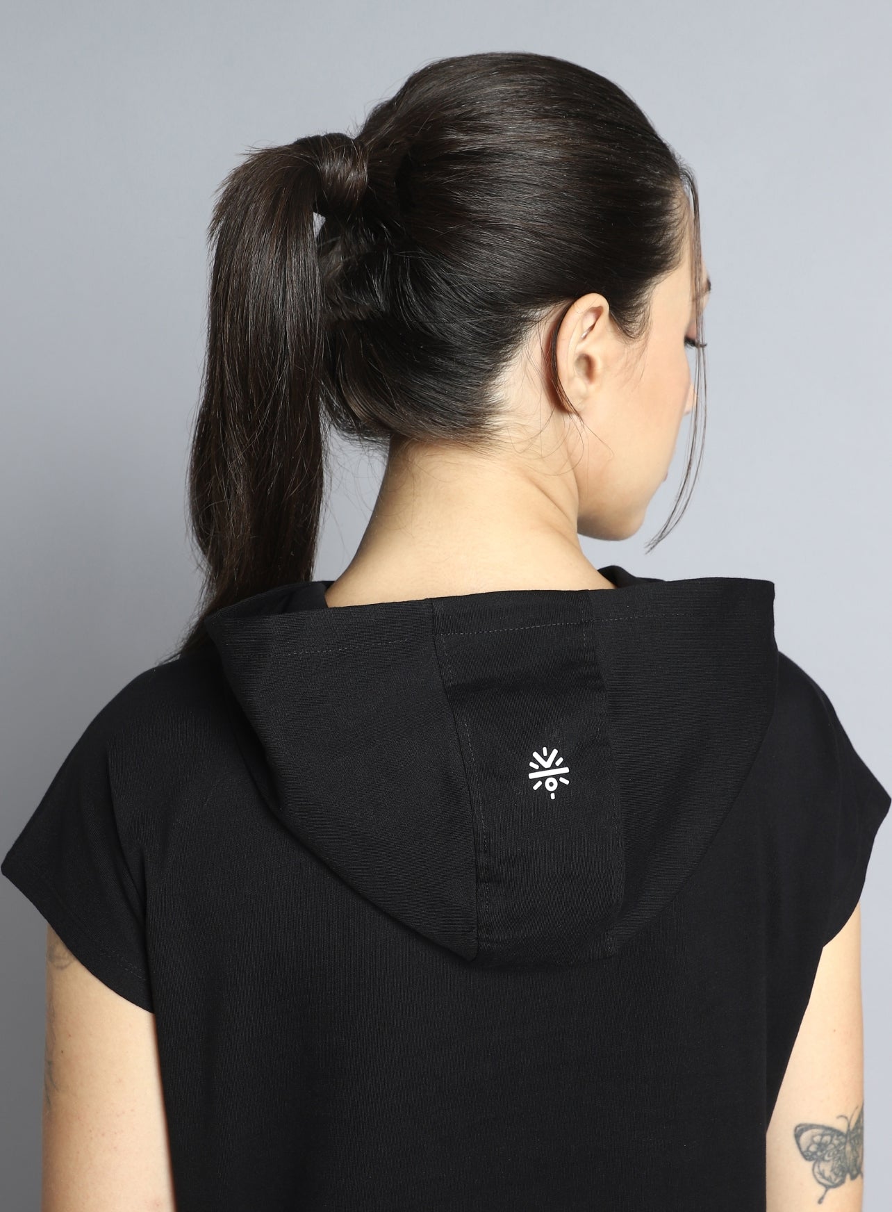 Women's Black Move it Boxy fit Hoodie Top