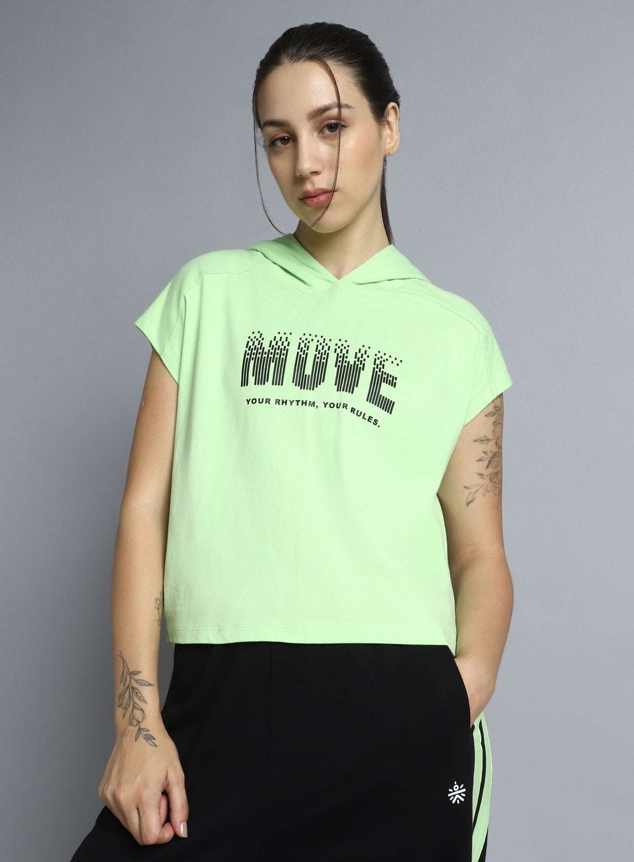 Women's Green Move it Boxy fit Hoodie Top