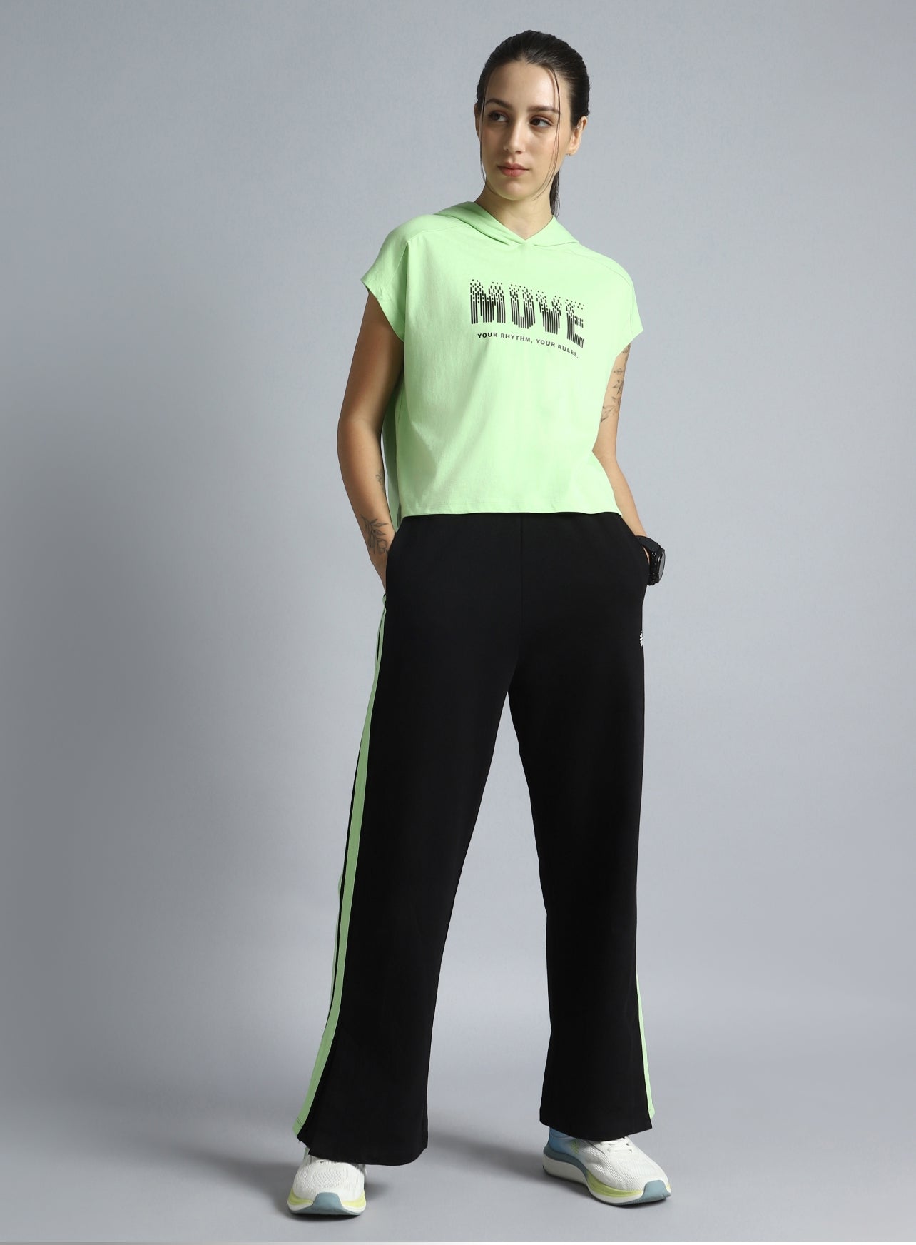 Women's Green Move it Boxy fit Hoodie Top