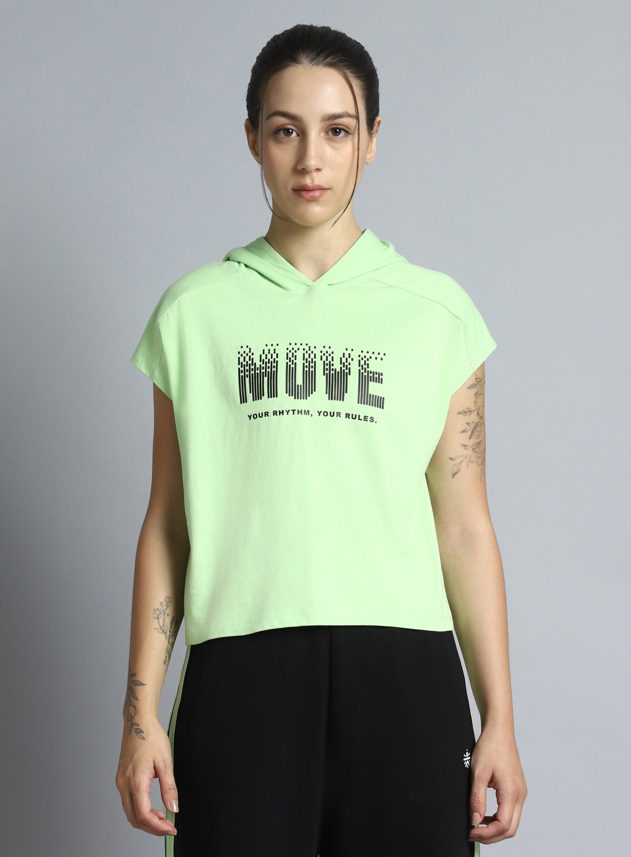 Women's Green Move it Boxy fit Hoodie Top