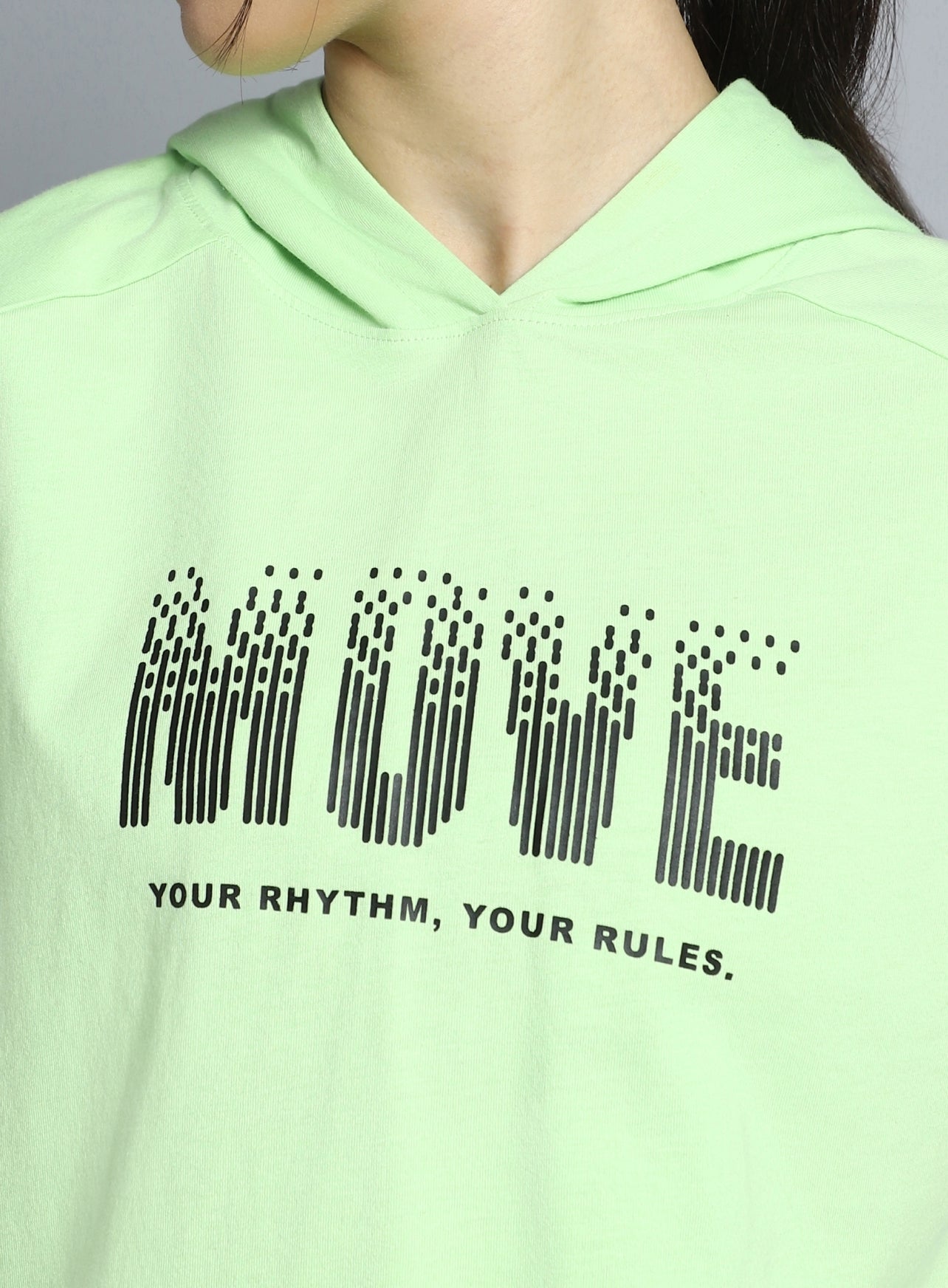 Women's Green Move it Boxy fit Hoodie Top
