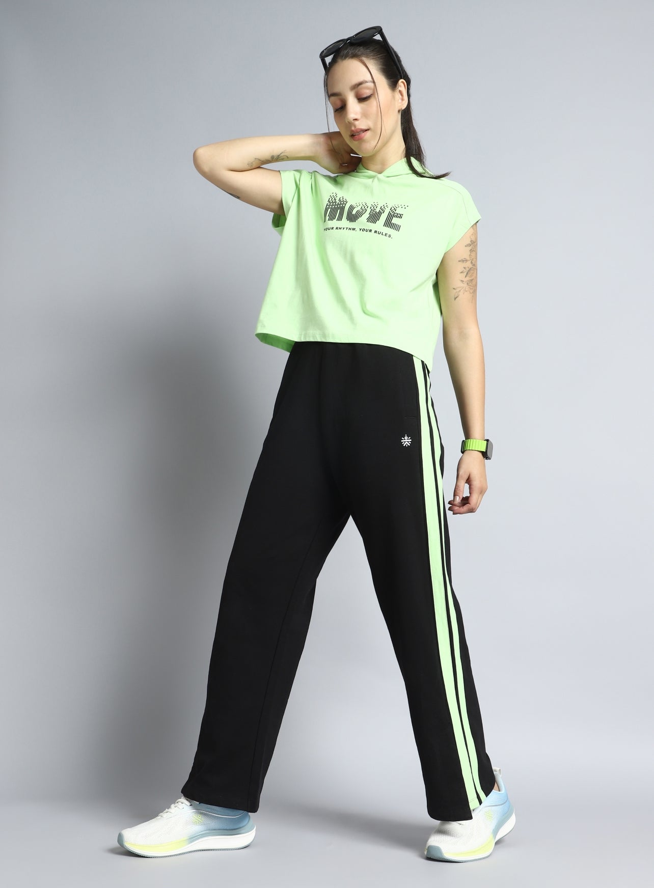 Women's Black Dance Flow Trackpants