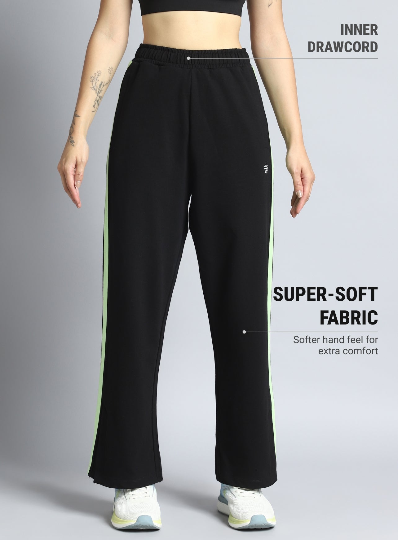 Women's Black Dance Flow Trackpants