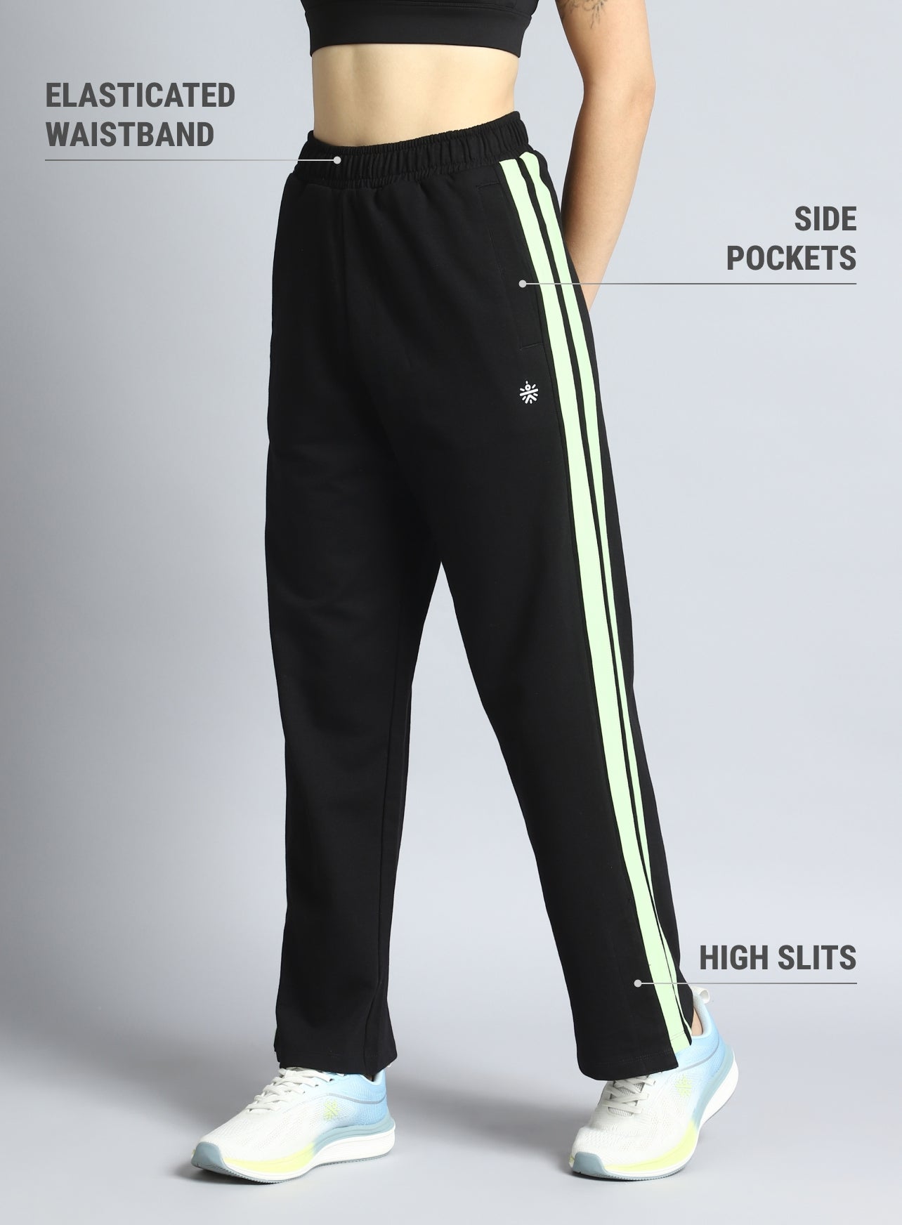 Women's Black Dance Flow Trackpants