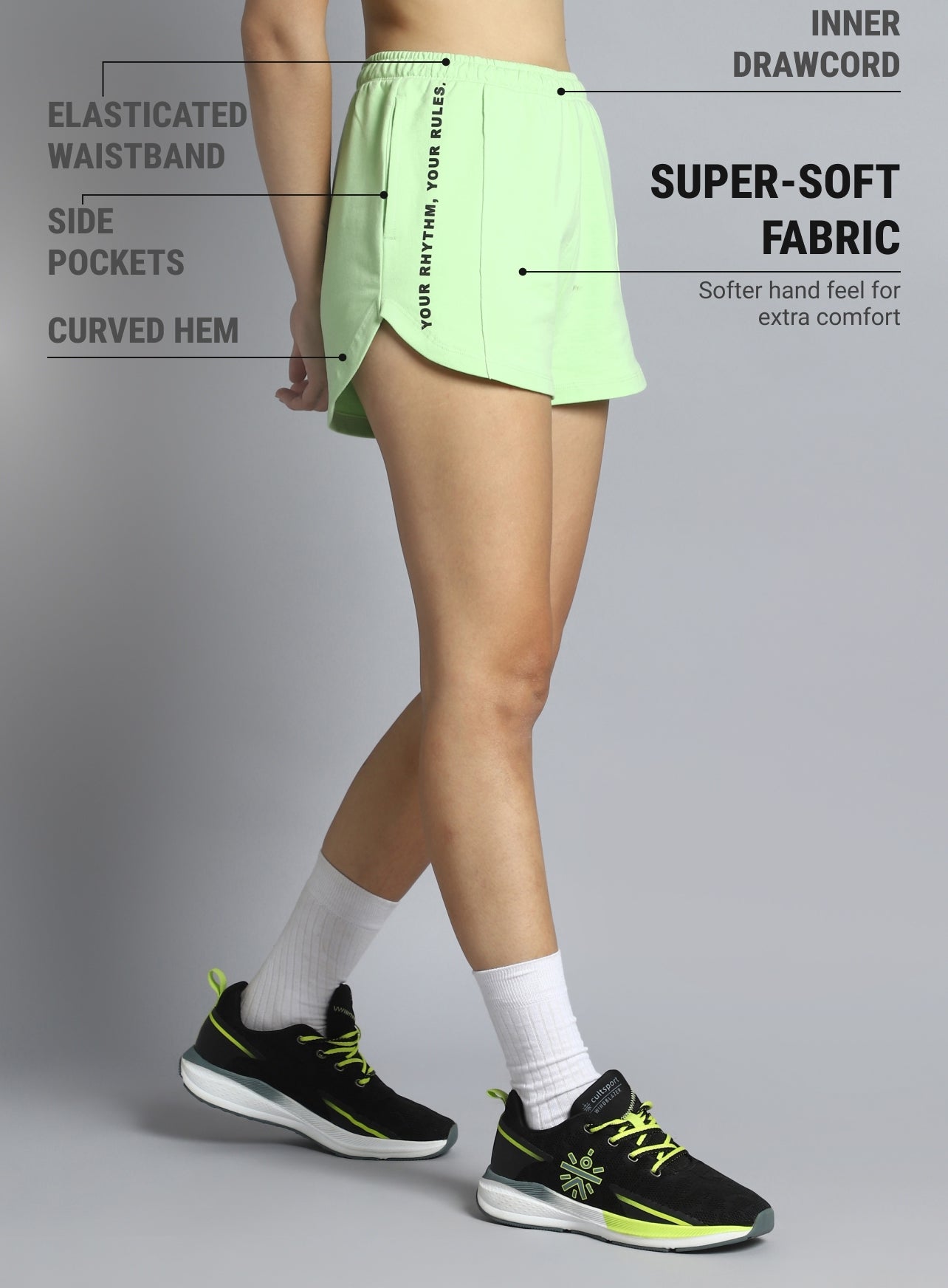 Women's Lime Move it Shorts