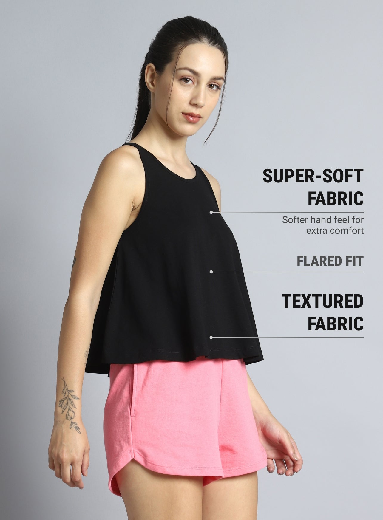 Women's Black Dance Flow Tank