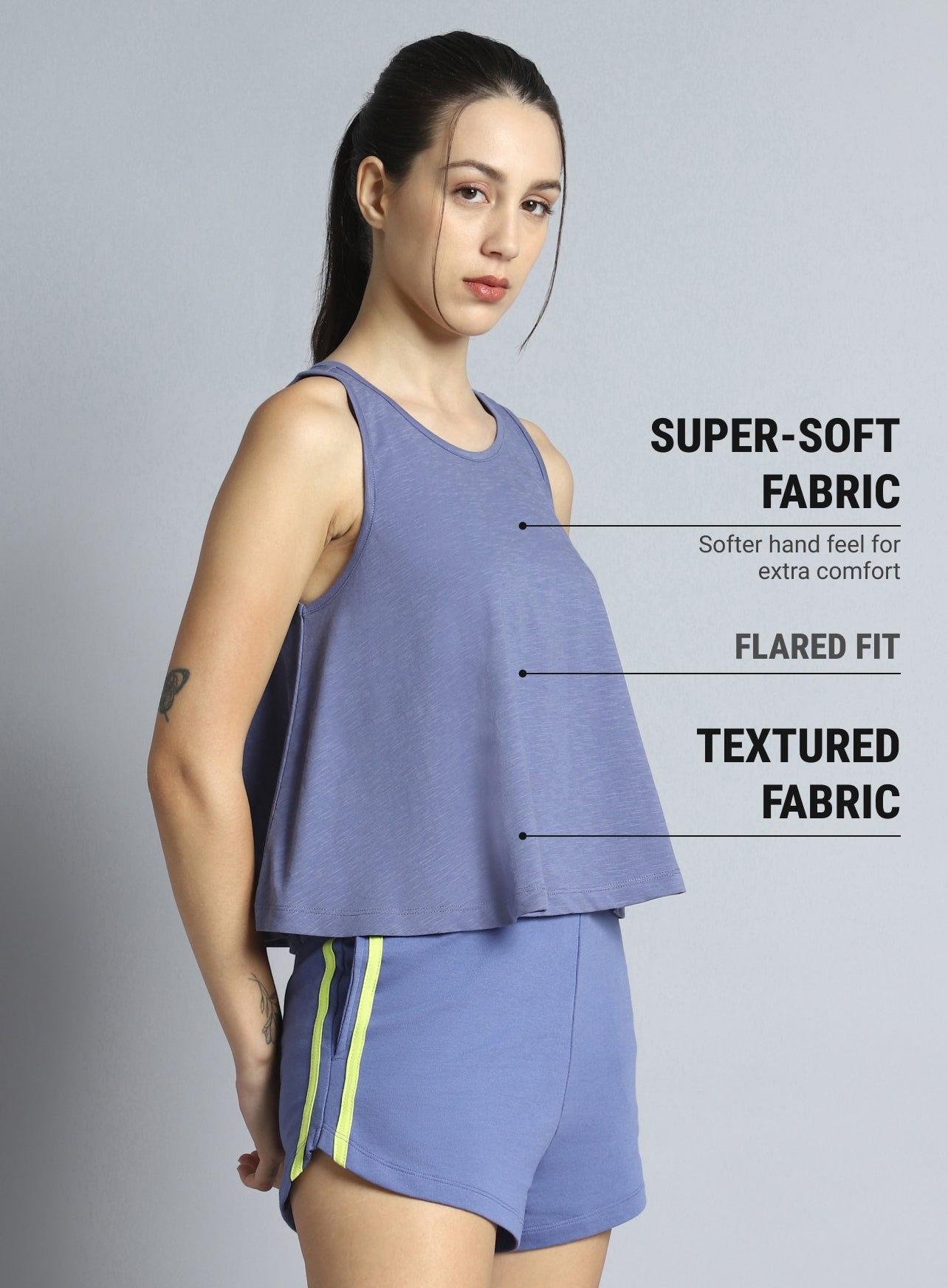 Women's Blue Dance Flow Tank