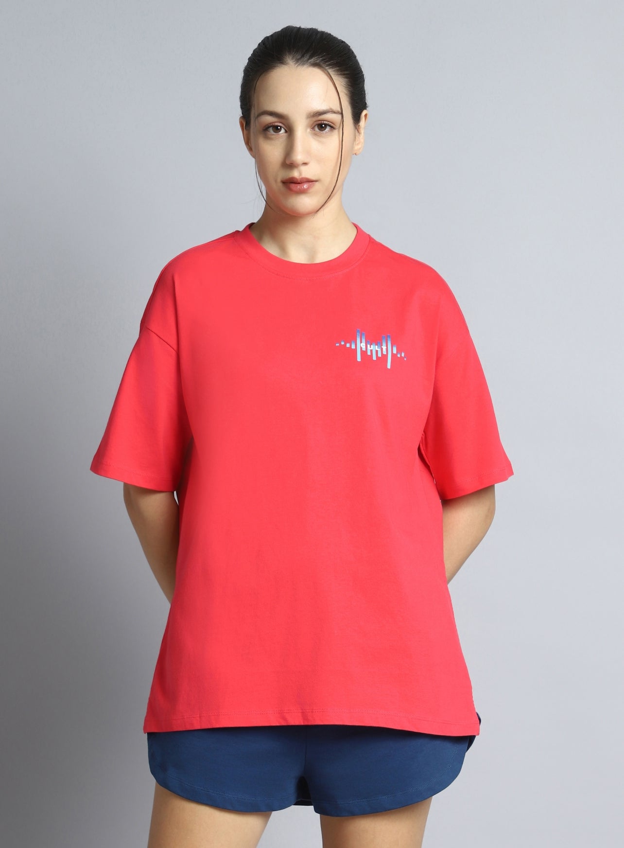 Women's Coral Printed Oversized T-shirt