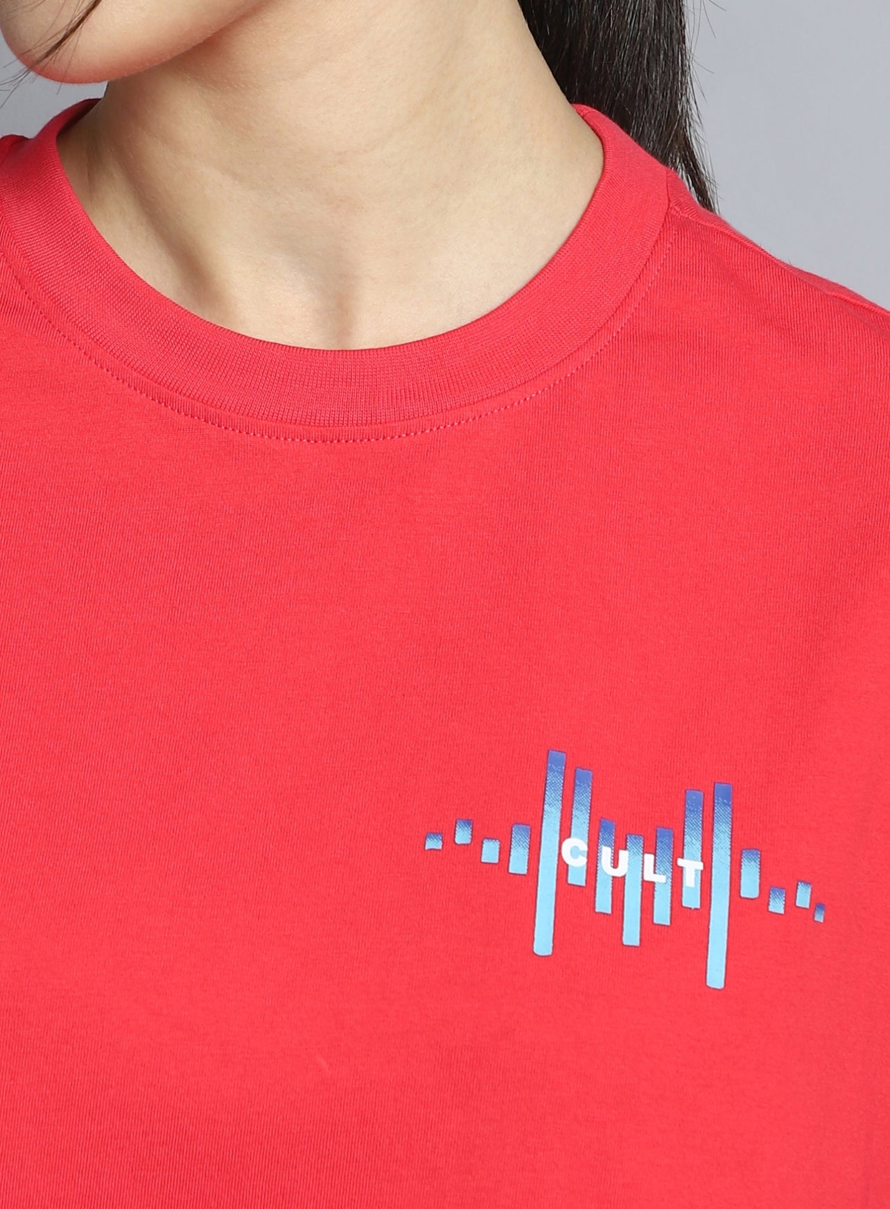 Women's Coral Printed Oversized T-shirt