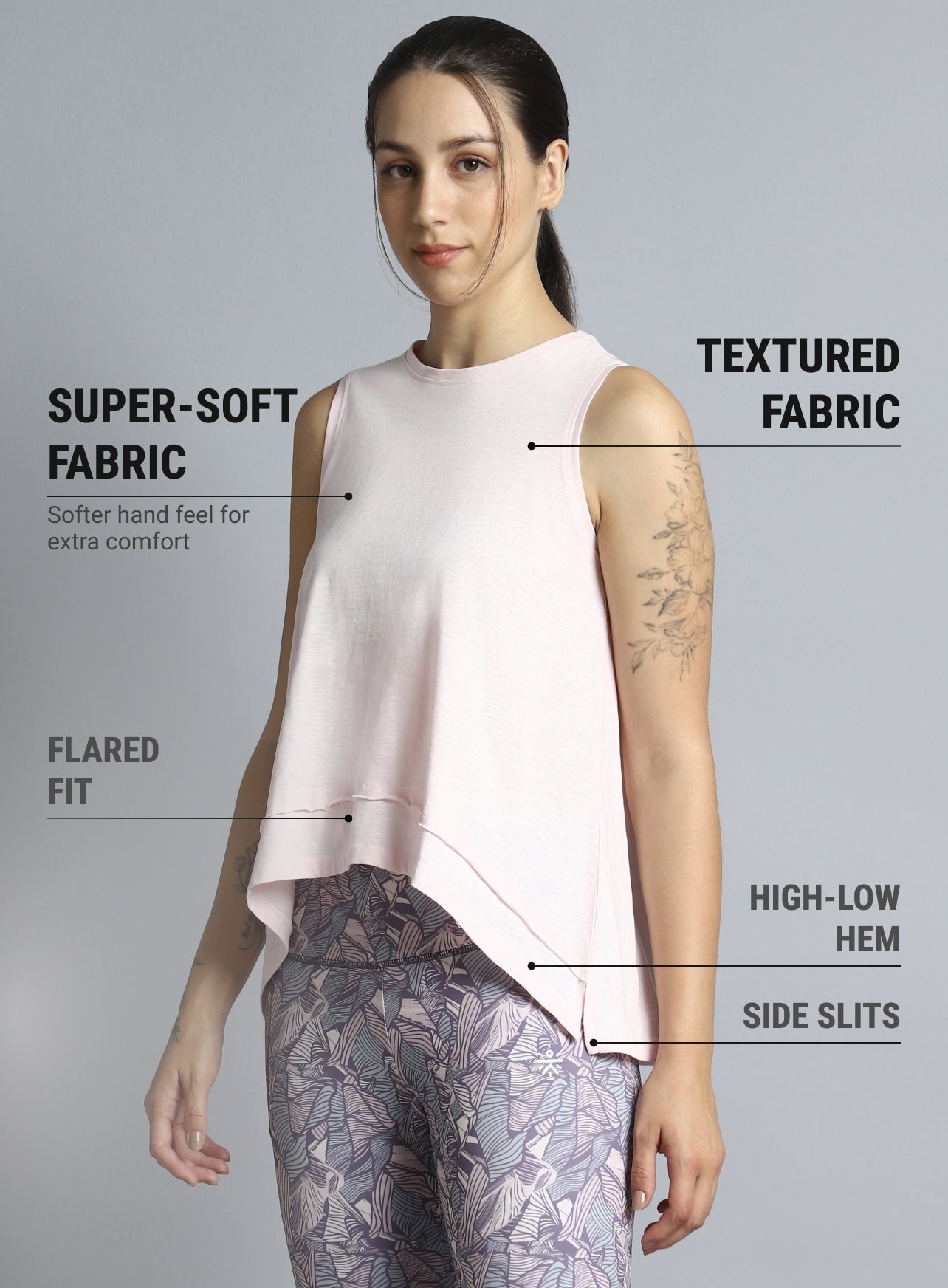 Women's Pink Yoga Flow Tank