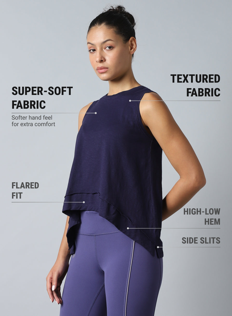 Women's Navy Yoga Flow Tank