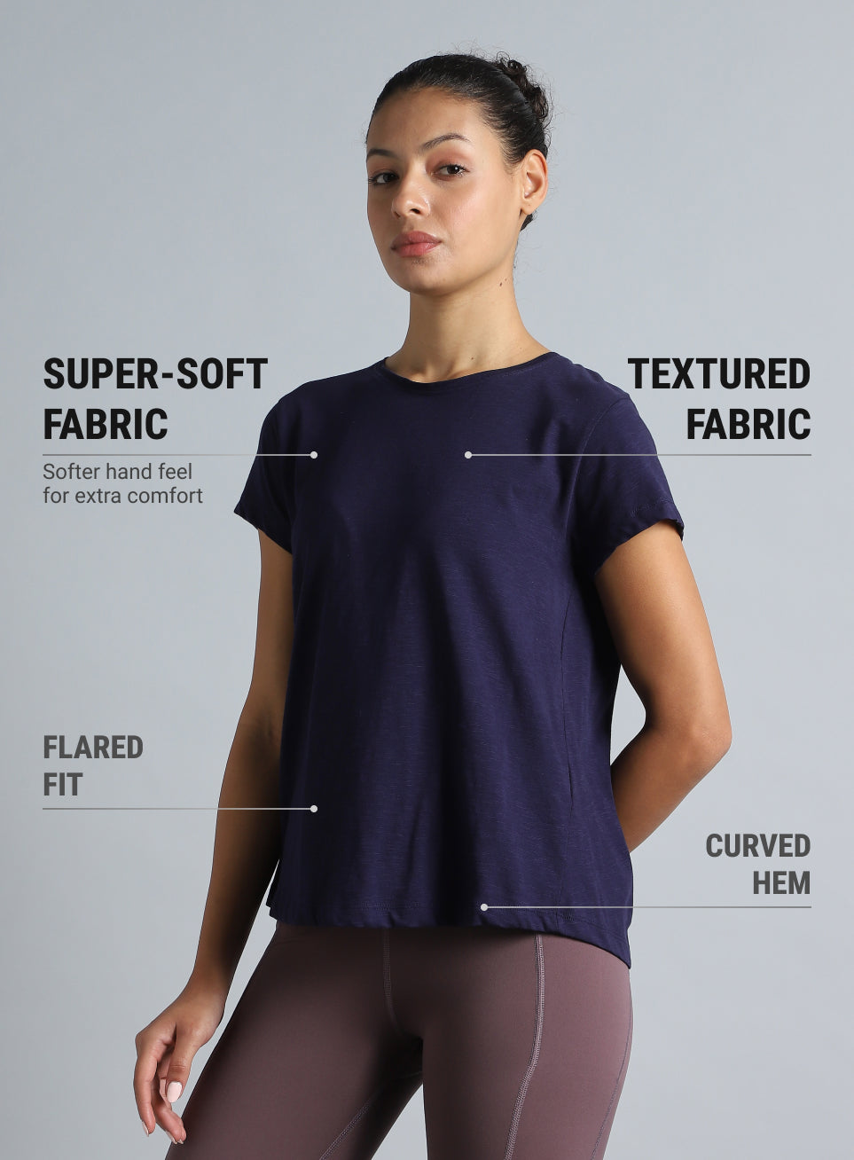 Women's Navy Yoga Flow Top