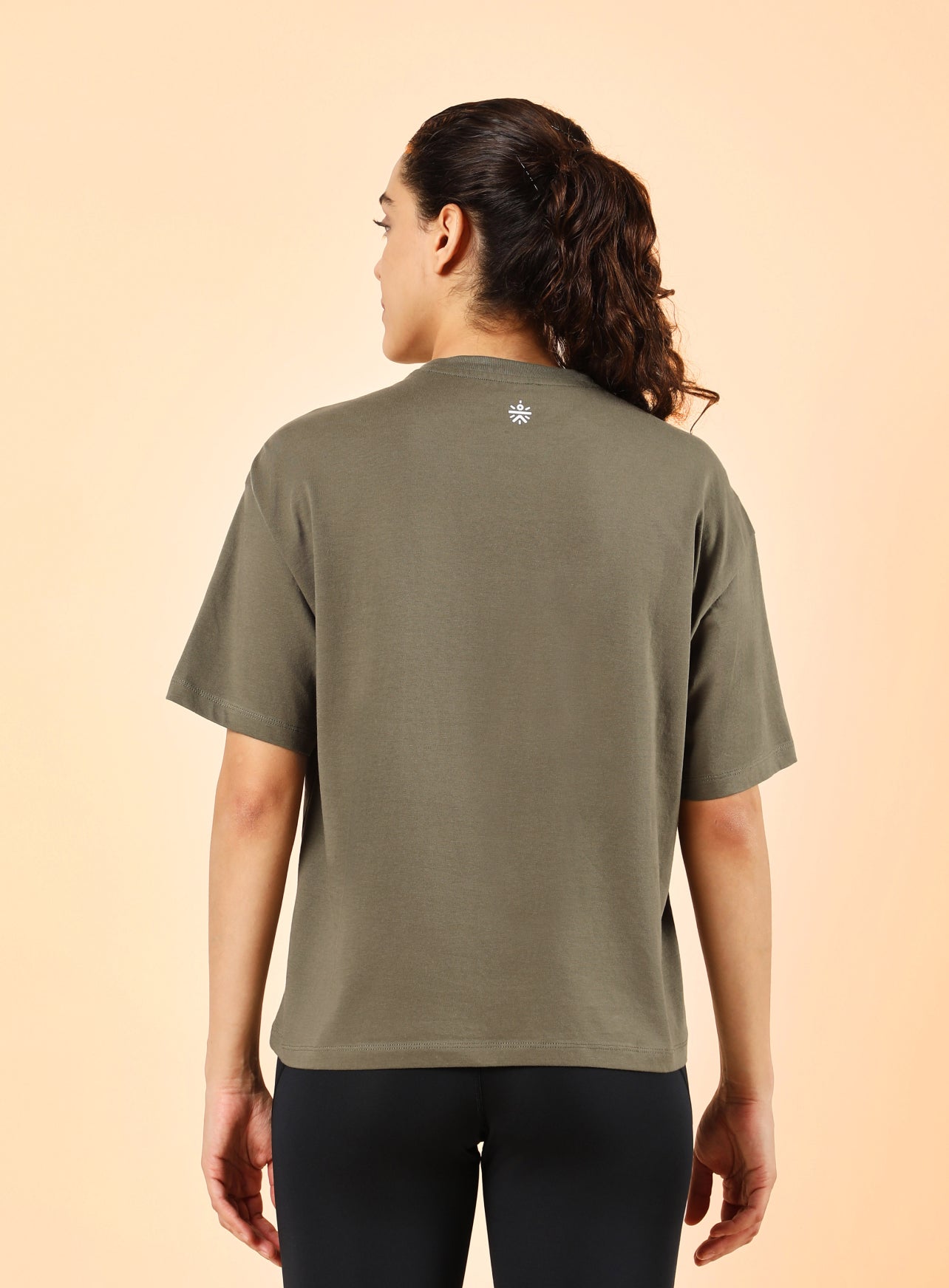 Women's Olive Pause and Align Printed T-shirt
