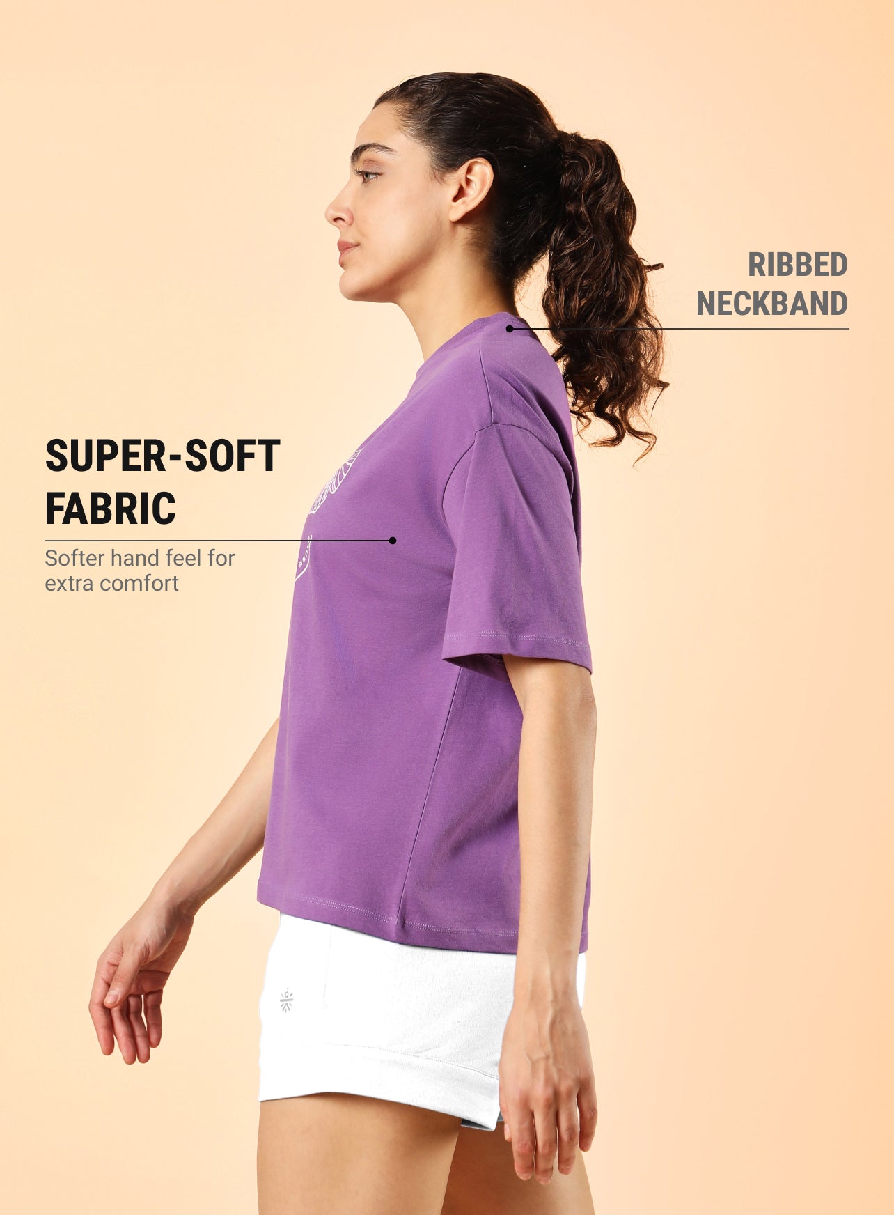 Women's Purple Pause and Align Printed T-shirt