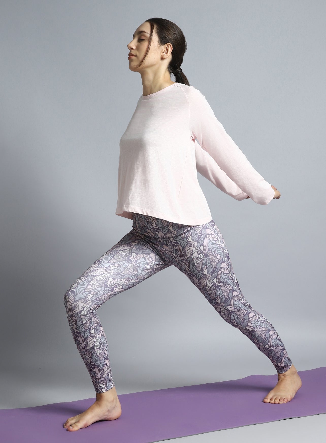 Women's Pink Yoga Flow Full Sleeve Top