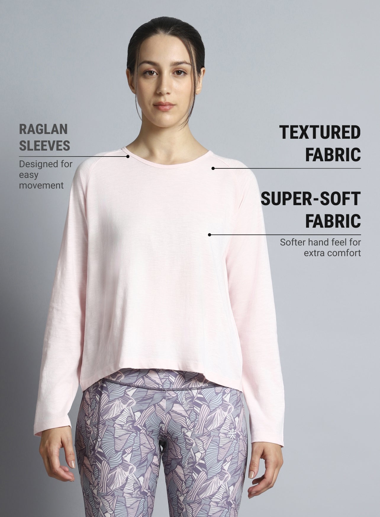 Women's Pink Yoga Flow Full Sleeve Top