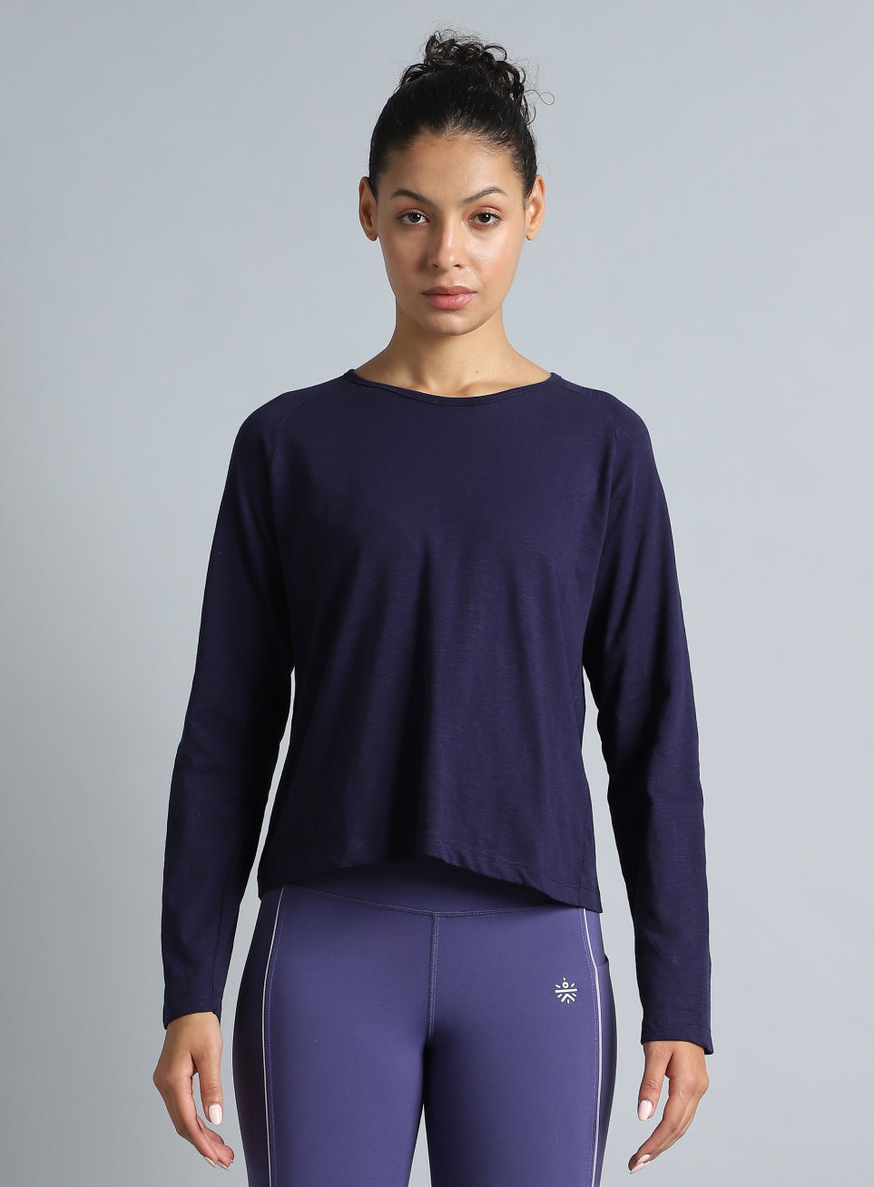 Women's Navy Yoga Flow Full Sleeve Top