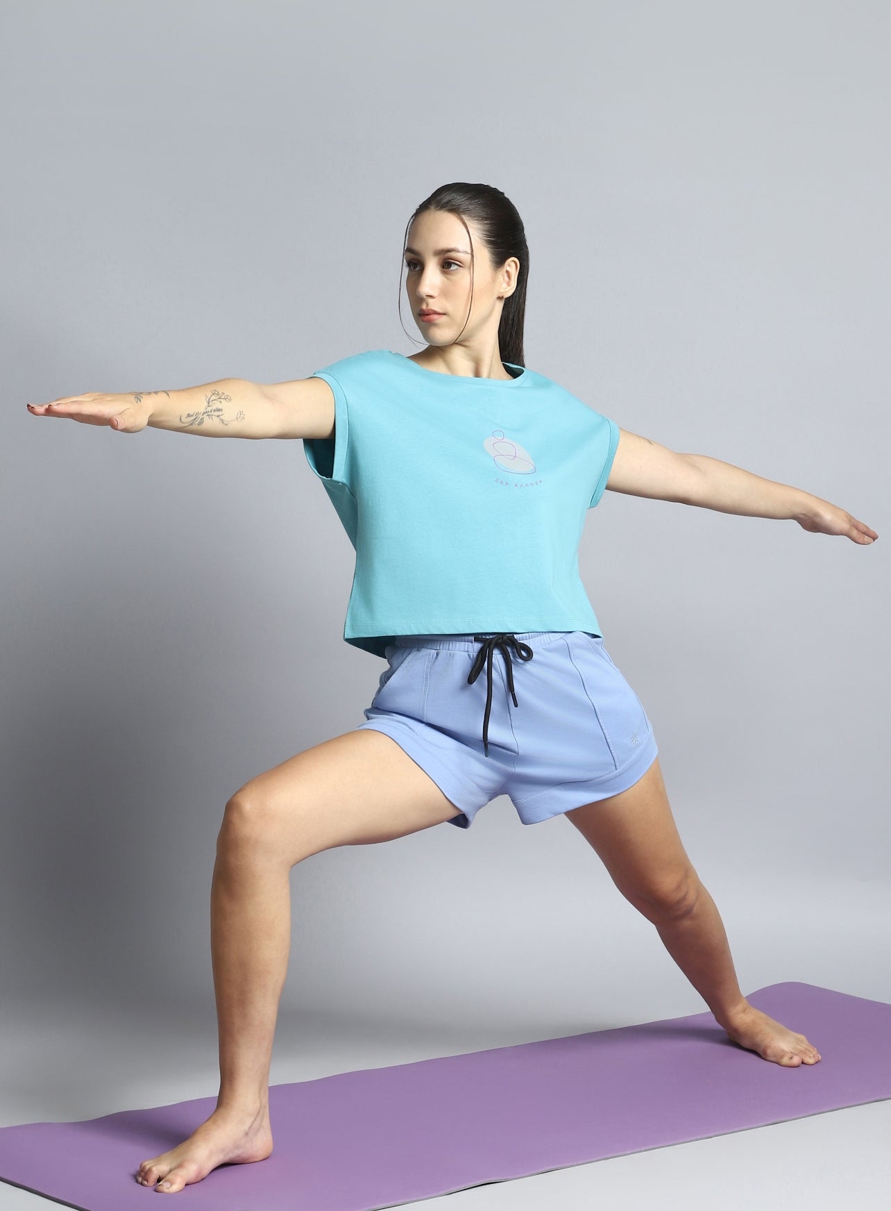 Women's Teal Yoga Harmony Graphic T-shirt