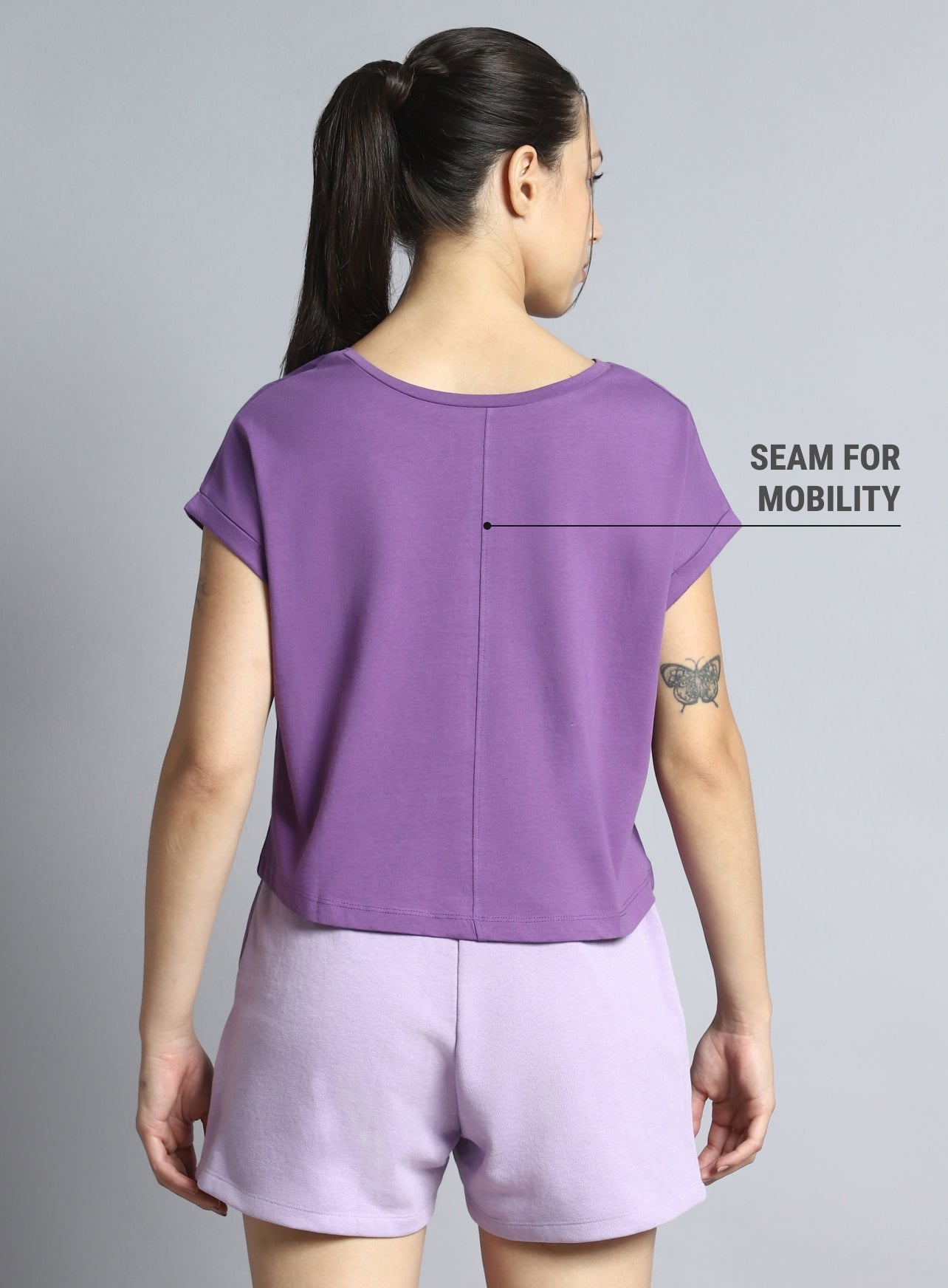 Women's Purple Yoga Harmony Graphic T-shirt