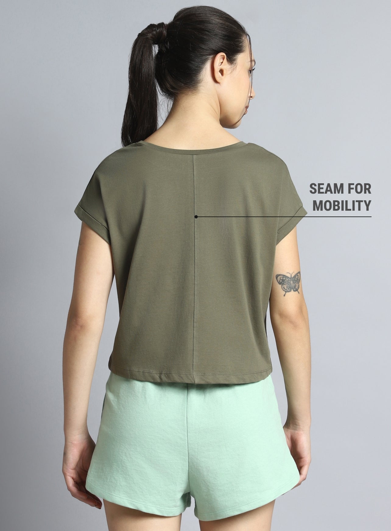 Women's Olive Yoga Harmony Graphic T-shirt