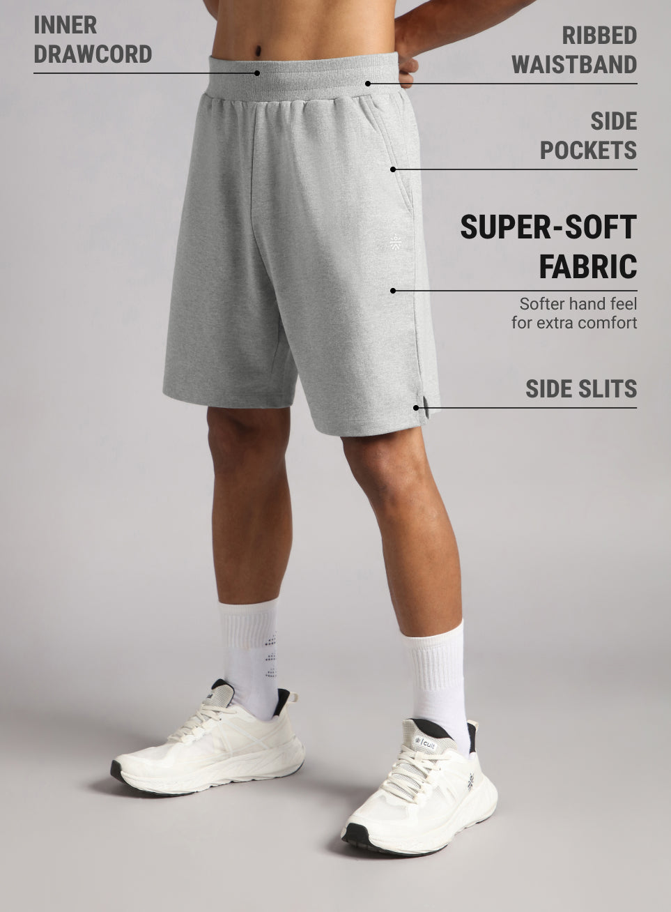 Men's Grey Train In Shorts