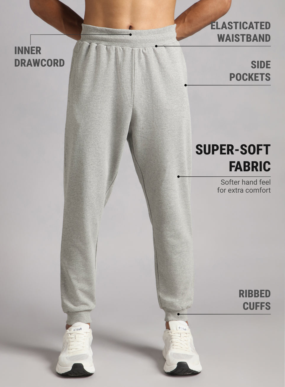 Men's Grey Train In Joggers