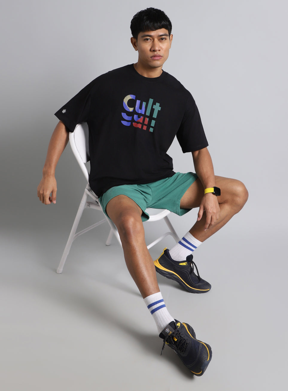 Men's Black Cult Graphic Oversized Fit T-shirt