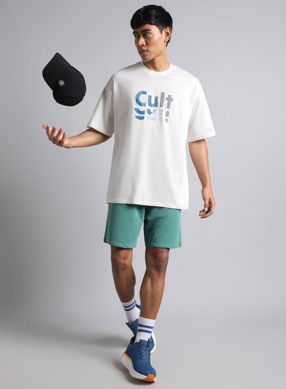 Men's White Cult Graphic Oversized Fit T-shirt