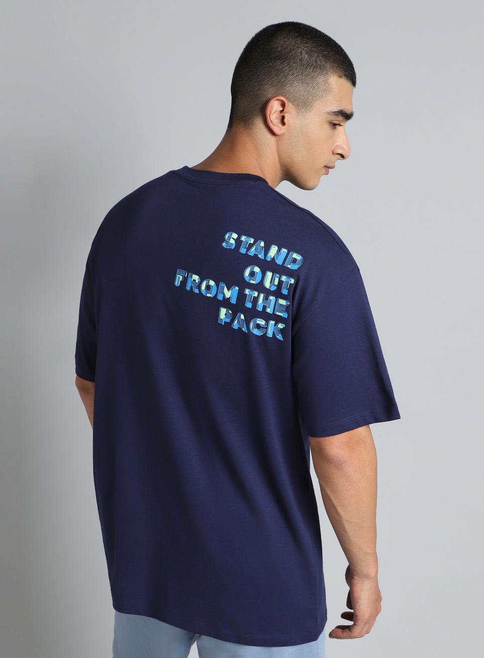 Men's Navy Cult Graphic Oversized Fit T-shirt