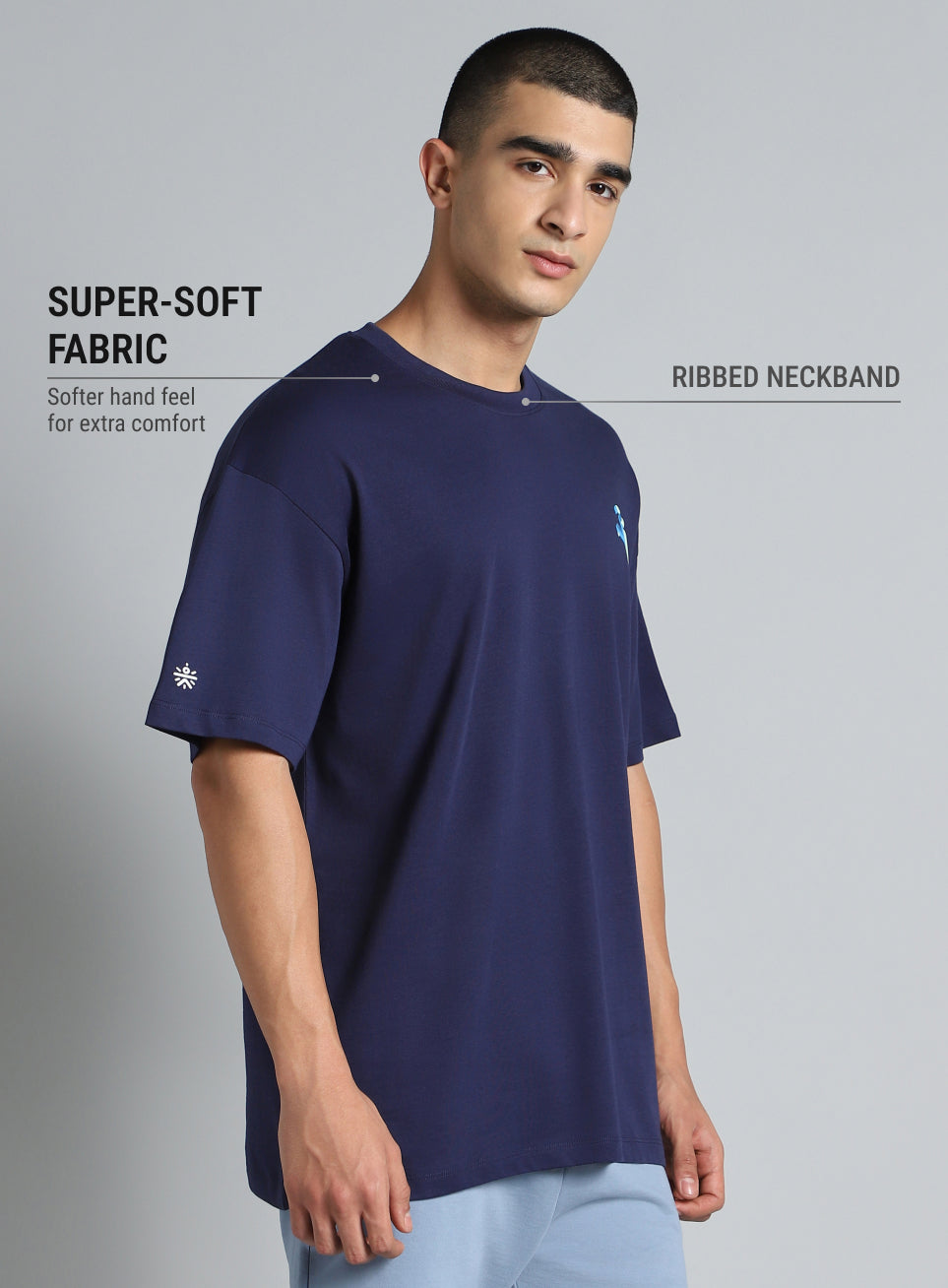 Men's Navy Cult Graphic Oversized Fit T-shirt