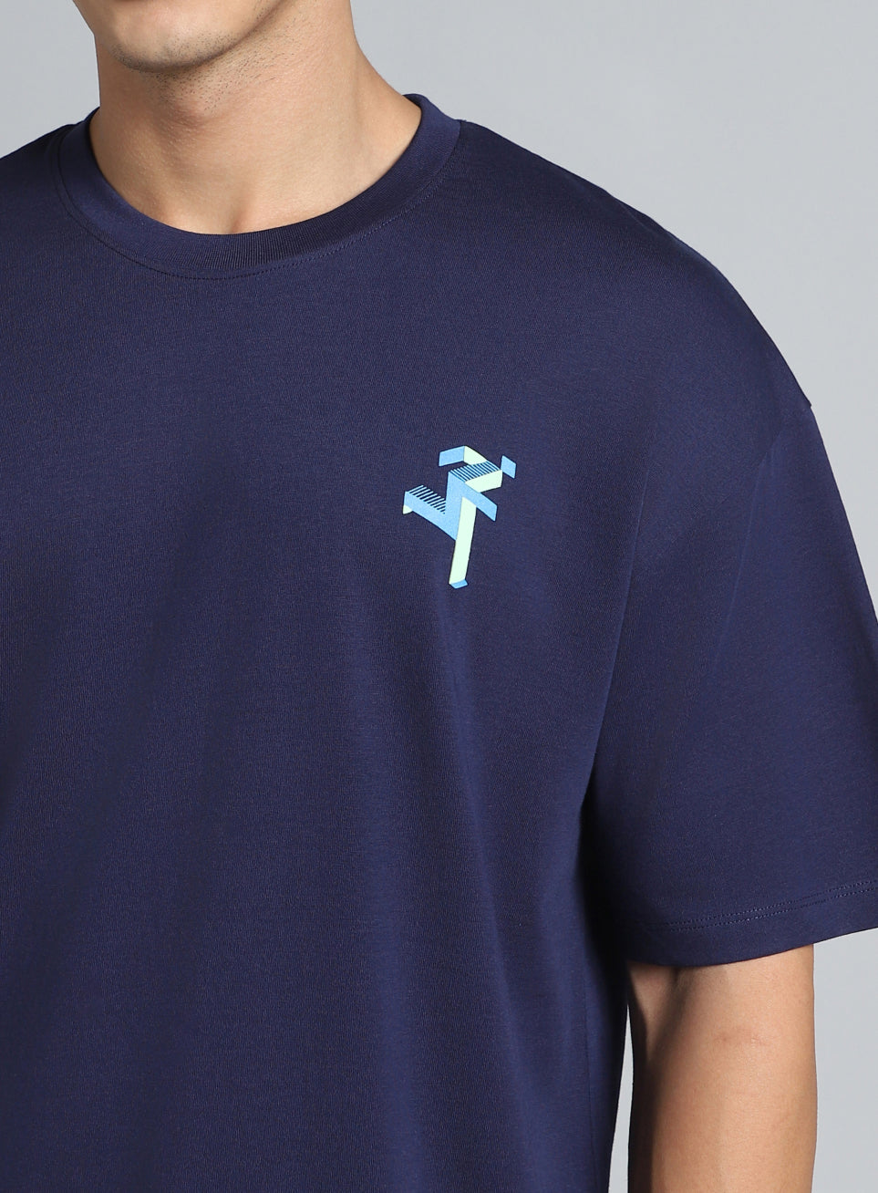 Men's Navy Cult Graphic Oversized Fit T-shirt