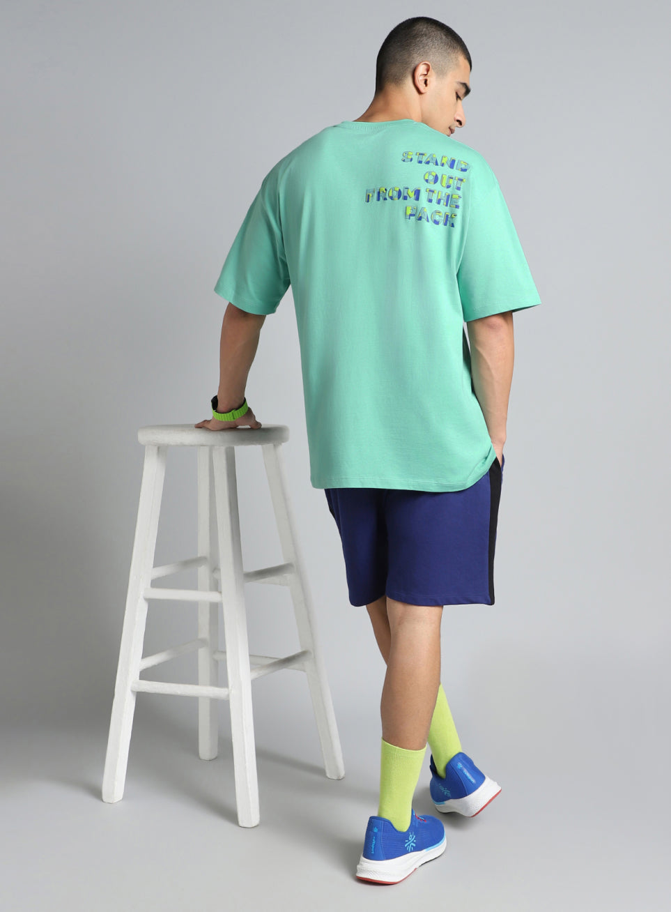 Men's Green Cult Graphic Oversized Fit T-shirt