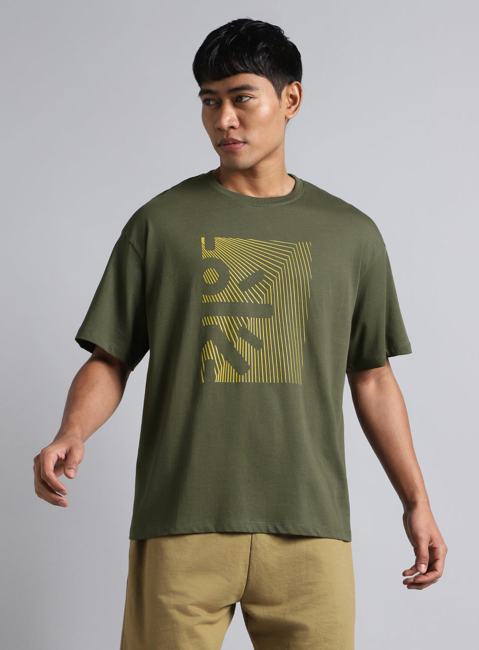 Men's Olive Cult Branding Graphic T-shirt