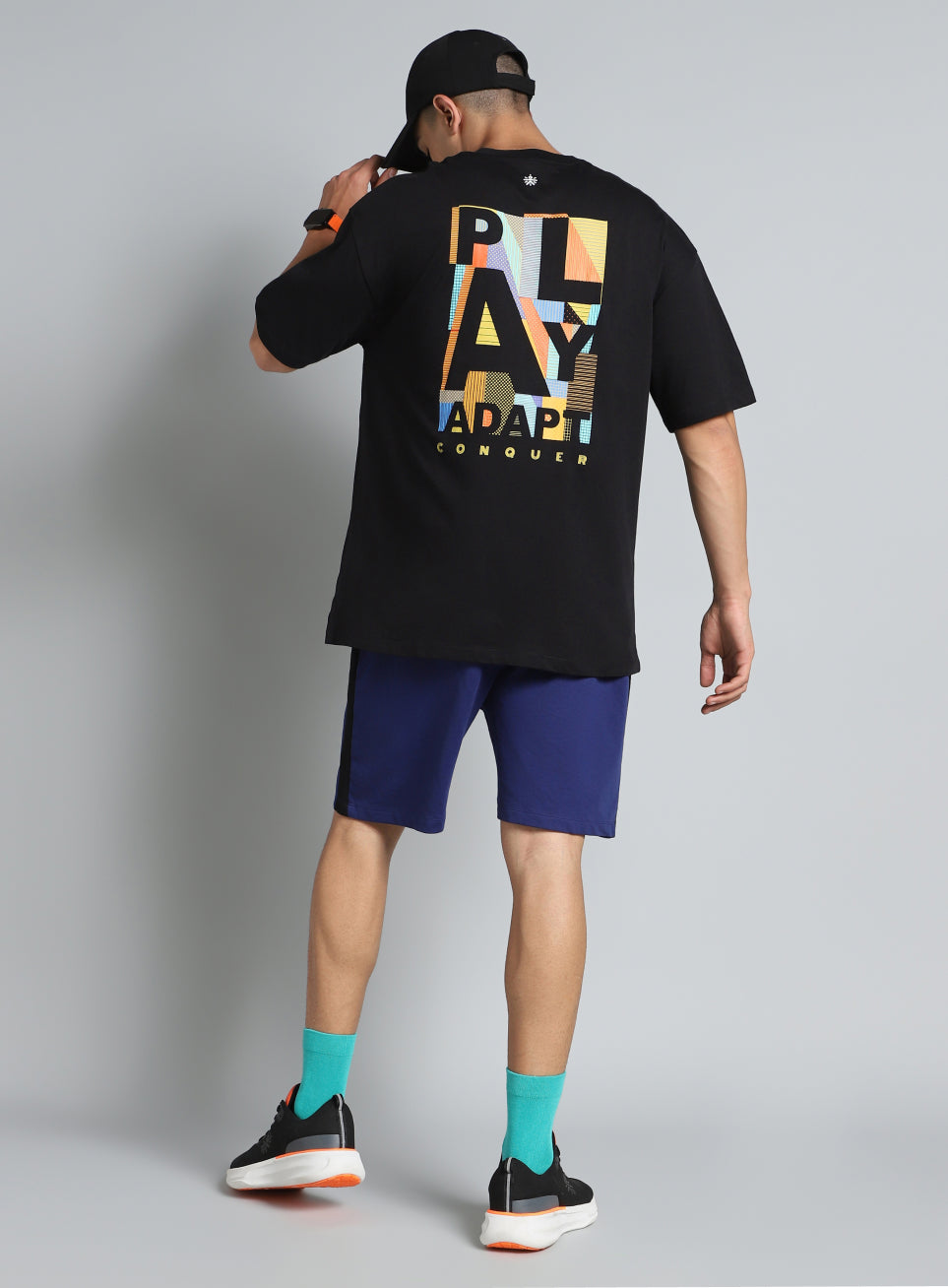 Men's Black Cult Graphic Oversized Fit T-shirt